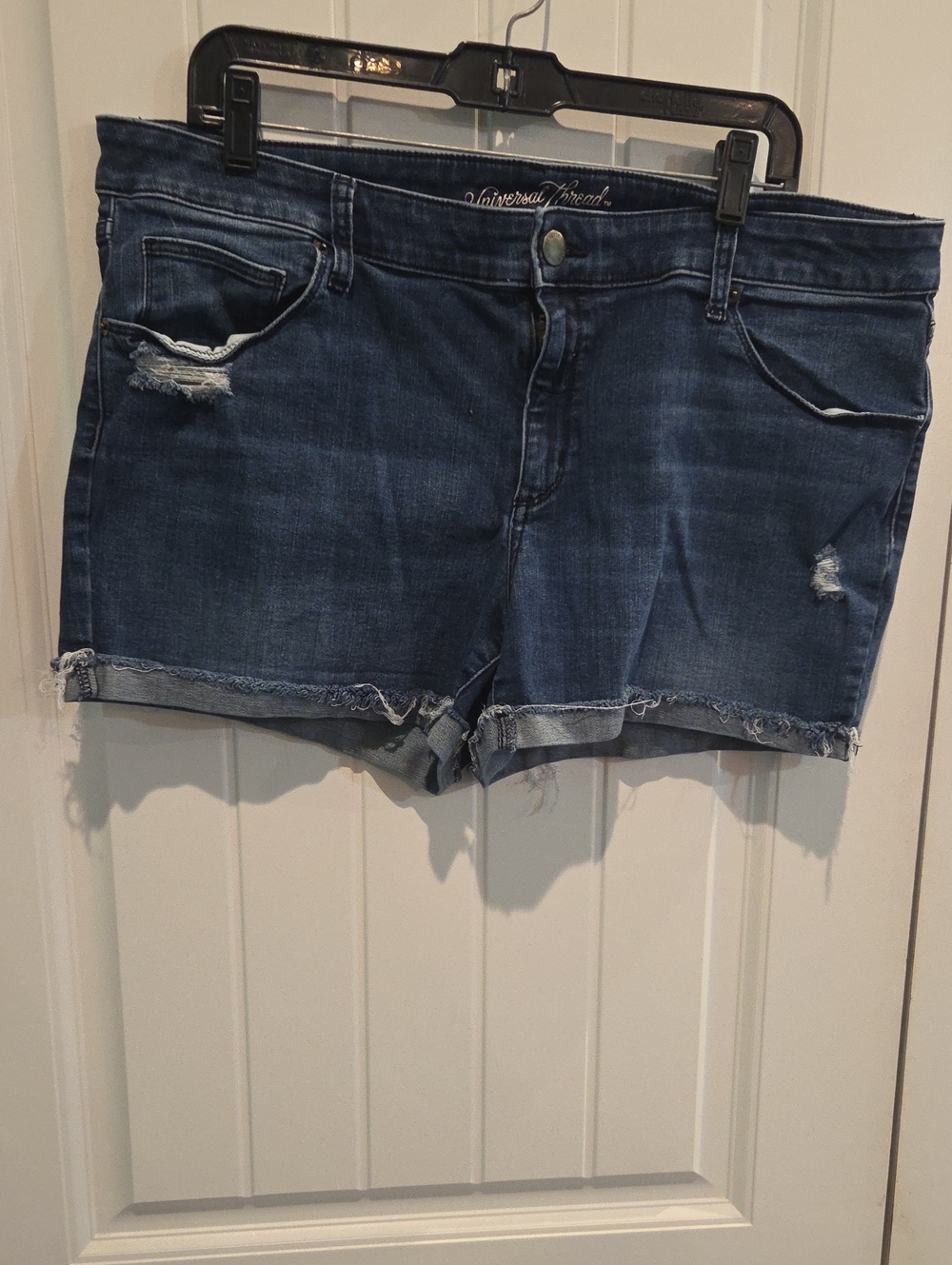 Universal Thread Dark Blue Distressed Denim Cutoff Shorts